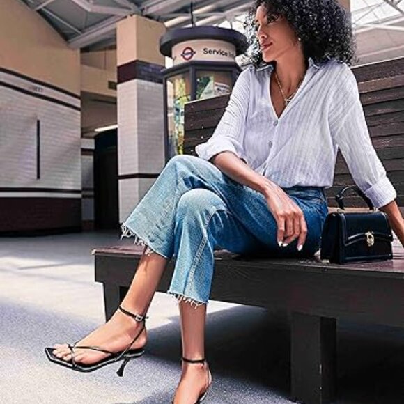 Shoes - NEW PiePieBuy Women's Lace Up Heeled Sandals Square Size 9.5 Kitten heel
